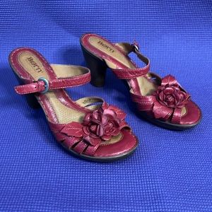LOVIN BORN RED FLOWER SANDALS